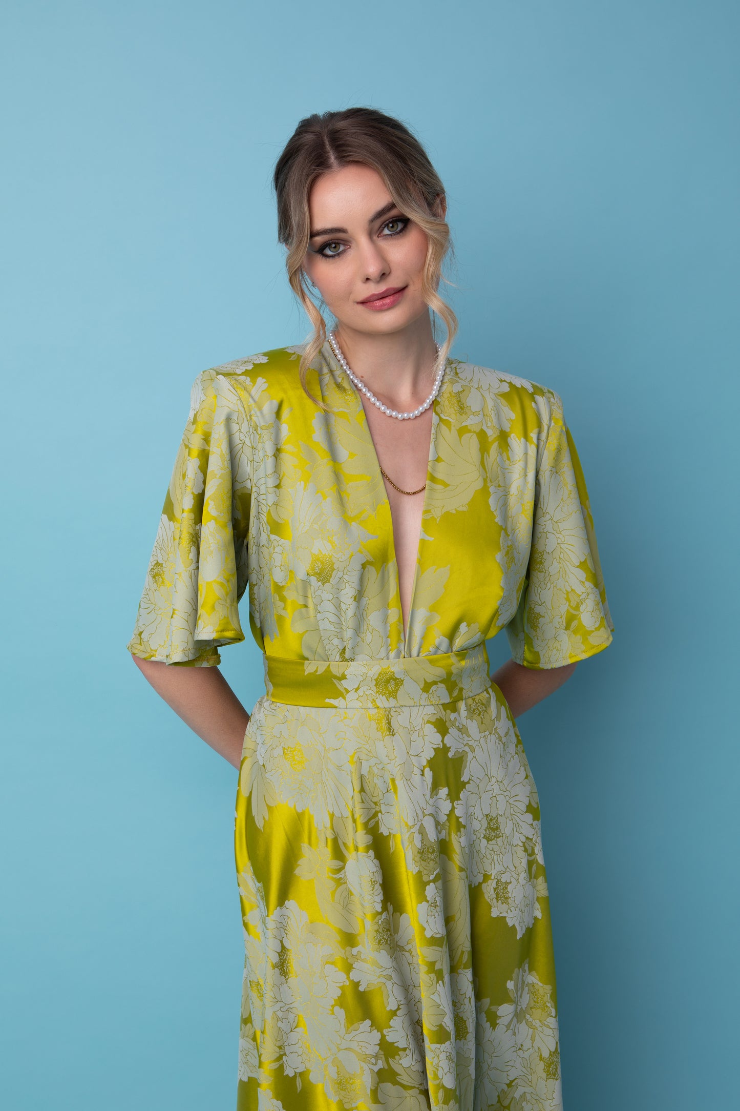 JENNY LIME SATIN DRESS
