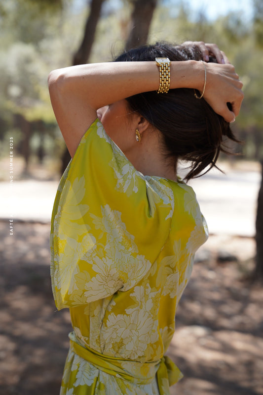 JENNY LIME SATIN DRESS