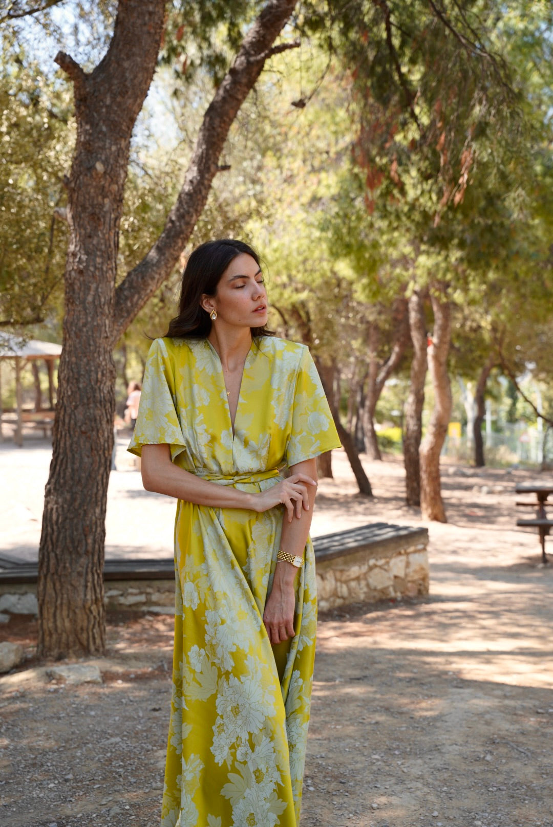 JENNY LIME SATIN DRESS