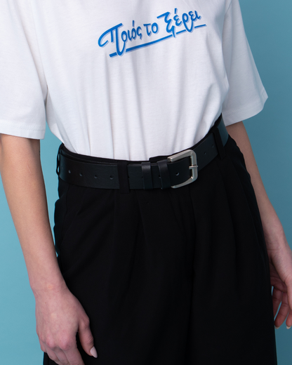 TRACY BLACK LEATHER BELT