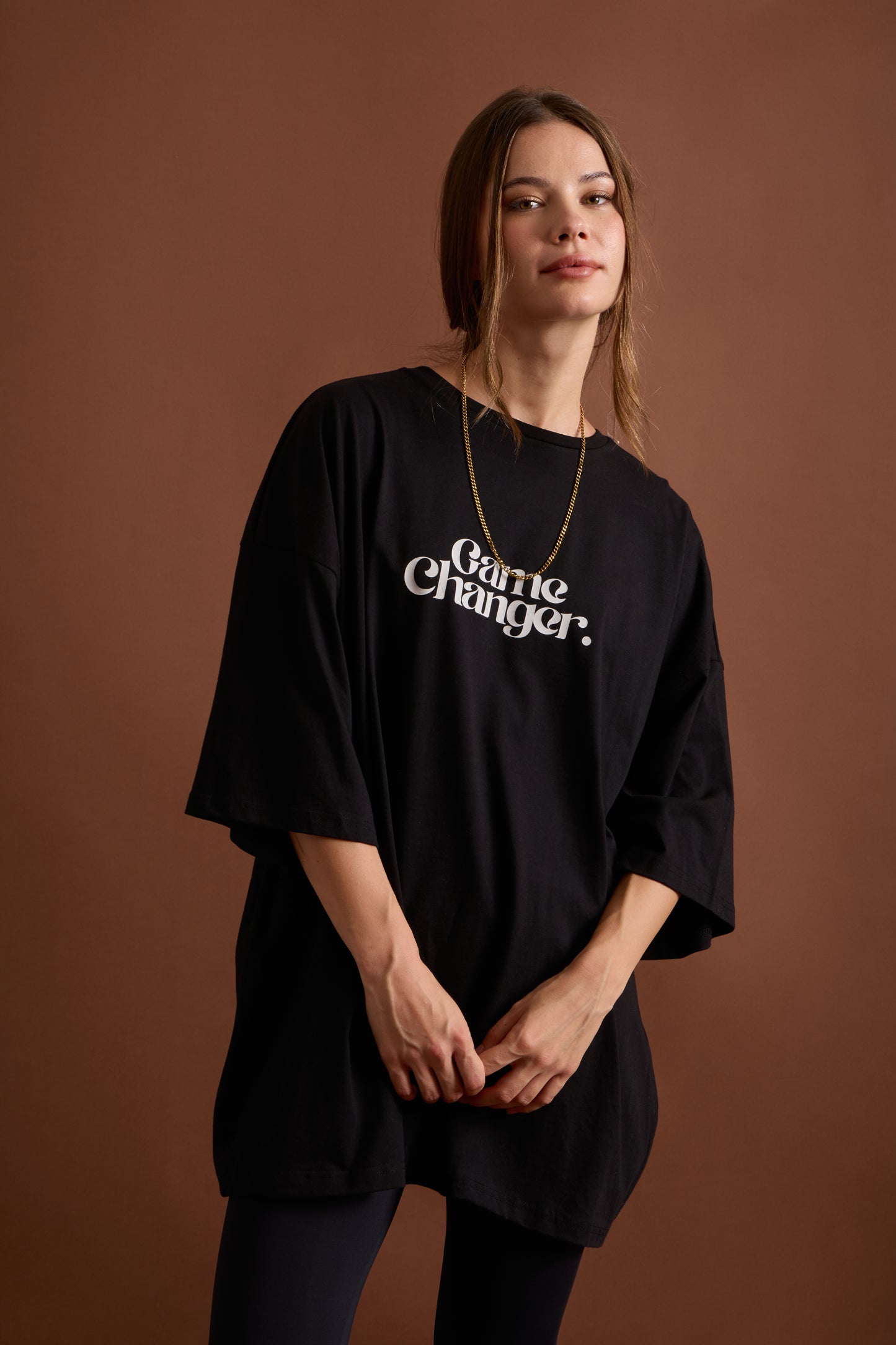 GAME CHANGER BLACK OVERSIZED T-SHIRT