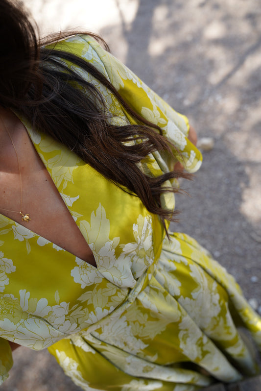 JENNY LIME SATIN DRESS